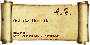 Achatz Henrik névjegykártya